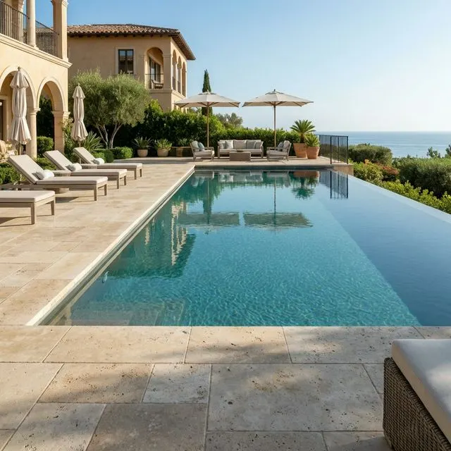 Lüks Villa Havuz Kenarı Kaplama detay kare 5
